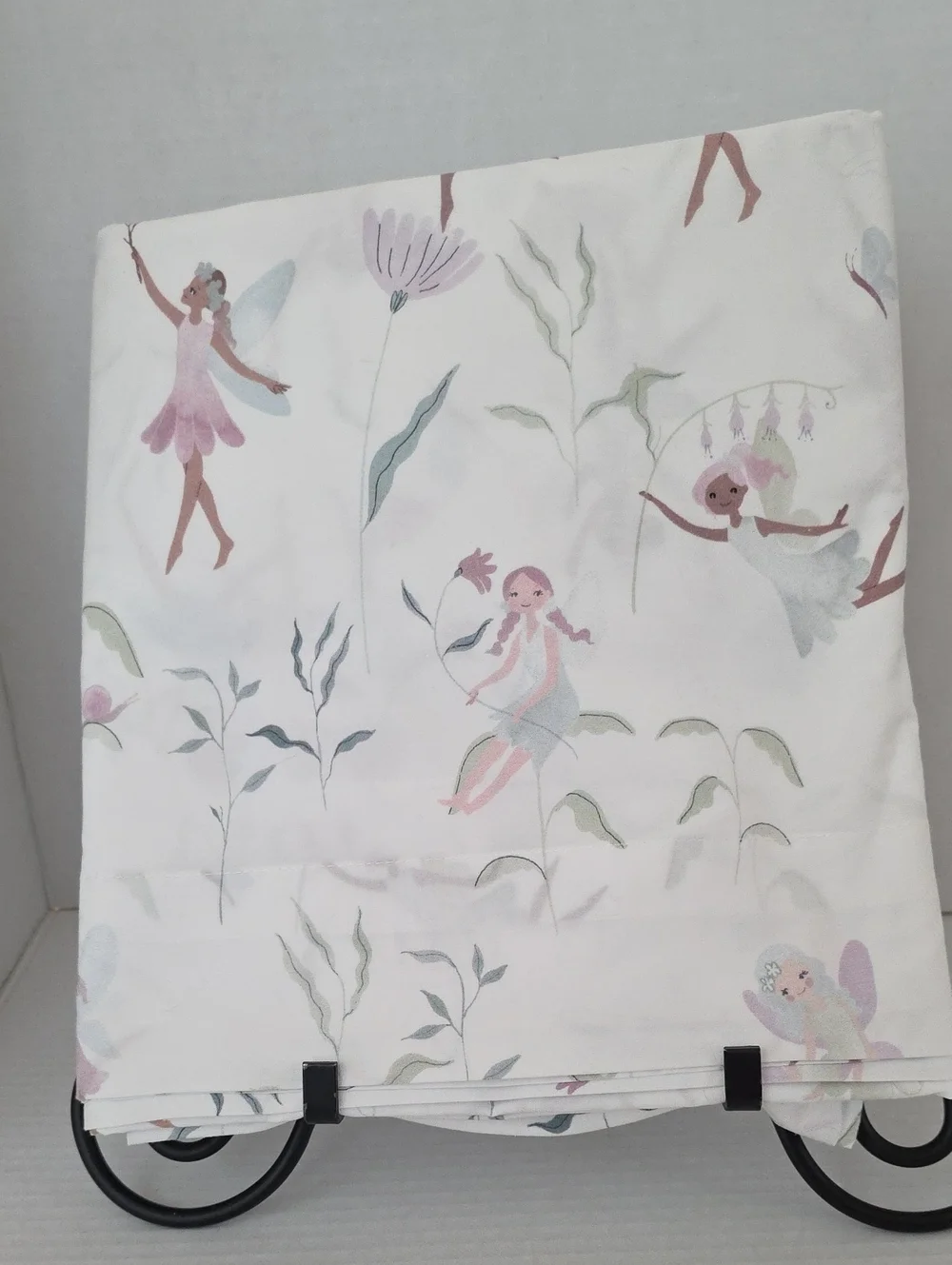 Pottery Barn Kids Talia Fairy Garden Pink, Lavender Organic Cotton Twin Flat
